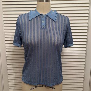 OPENING CEREMONY LIGHT BLUE SHEER POLO SHIRT. SZ M. NWT